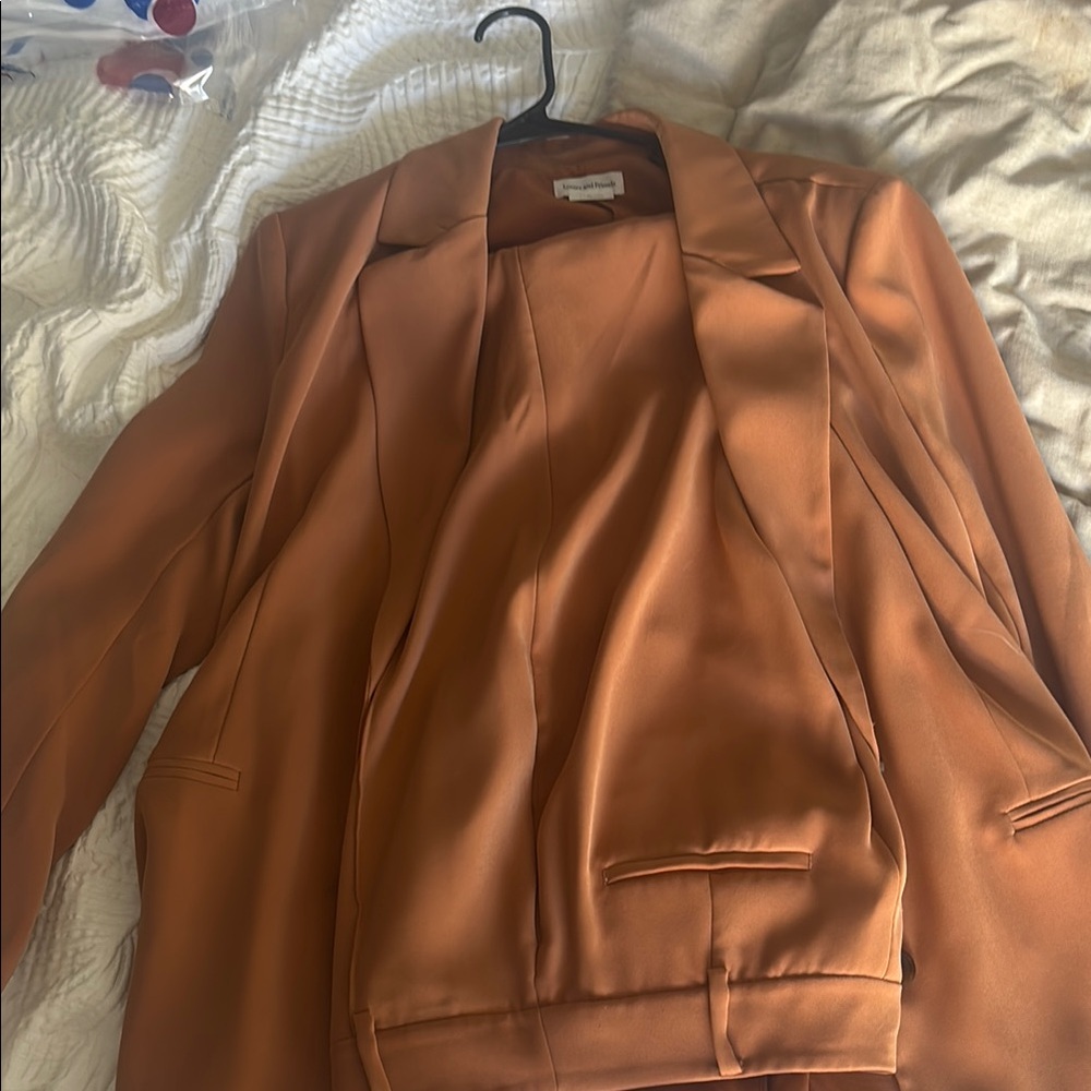 Women's Orange Jacket and pant suit set